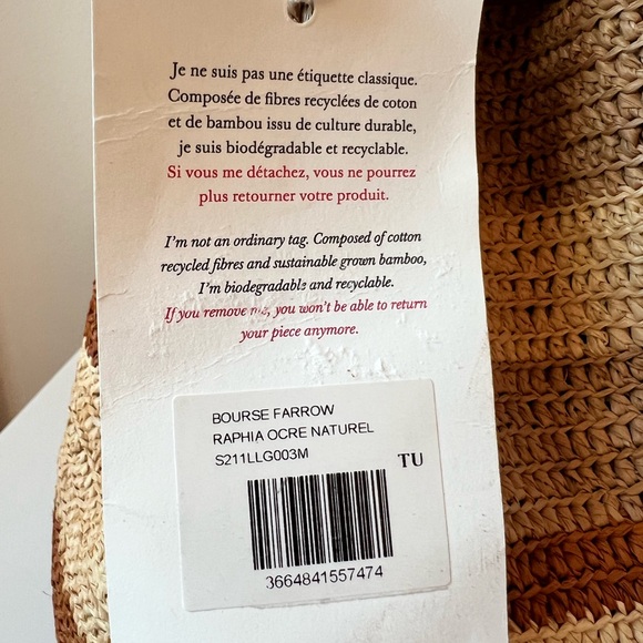 Sezane Farrow Bag in Natural Raffia - Picture 8 of 10